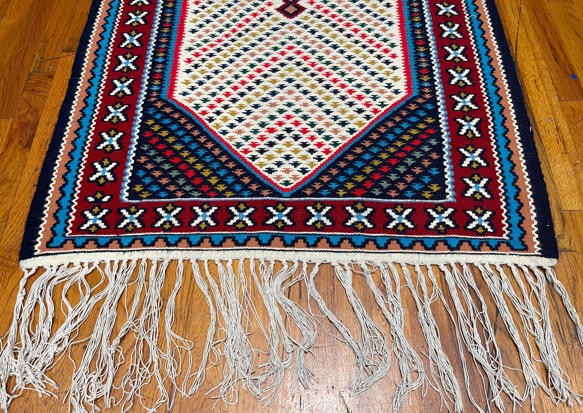 Persian Shiraz Multi Color Tribal  Kilim  For Sale 1