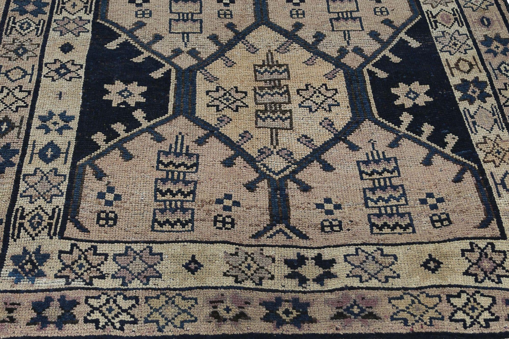 XX secolo Tappeto Runner Persiano Shiraz - Design Lana Avorio - 96648 in vendita