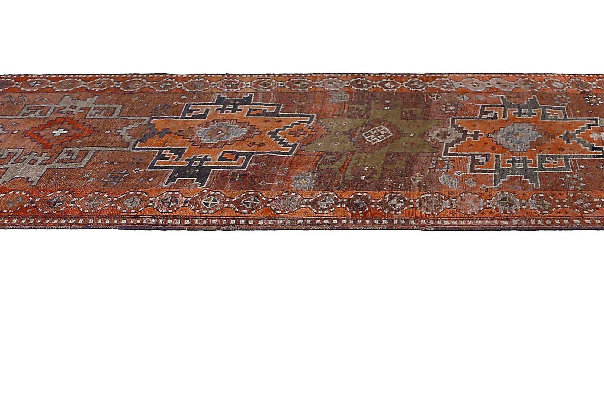 Persischer Shiraz-Läufer aus Wolle in Orange und Rot mit Design - 97451 (Irakisch) im Angebot