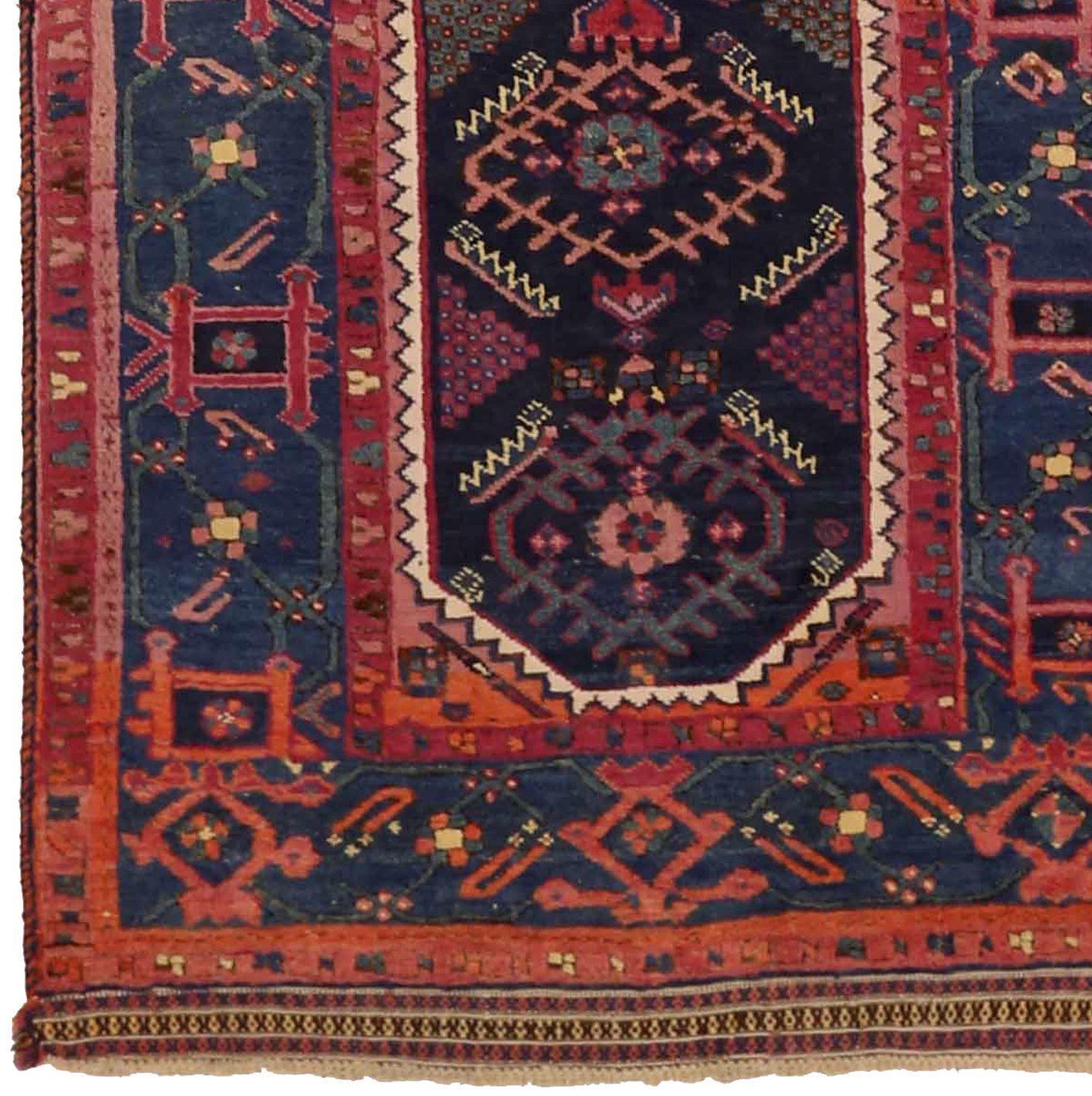 Alfombra Persa Shiraz Pequeña - Lana Negro Azul Rojo 71545 Asiático en venta