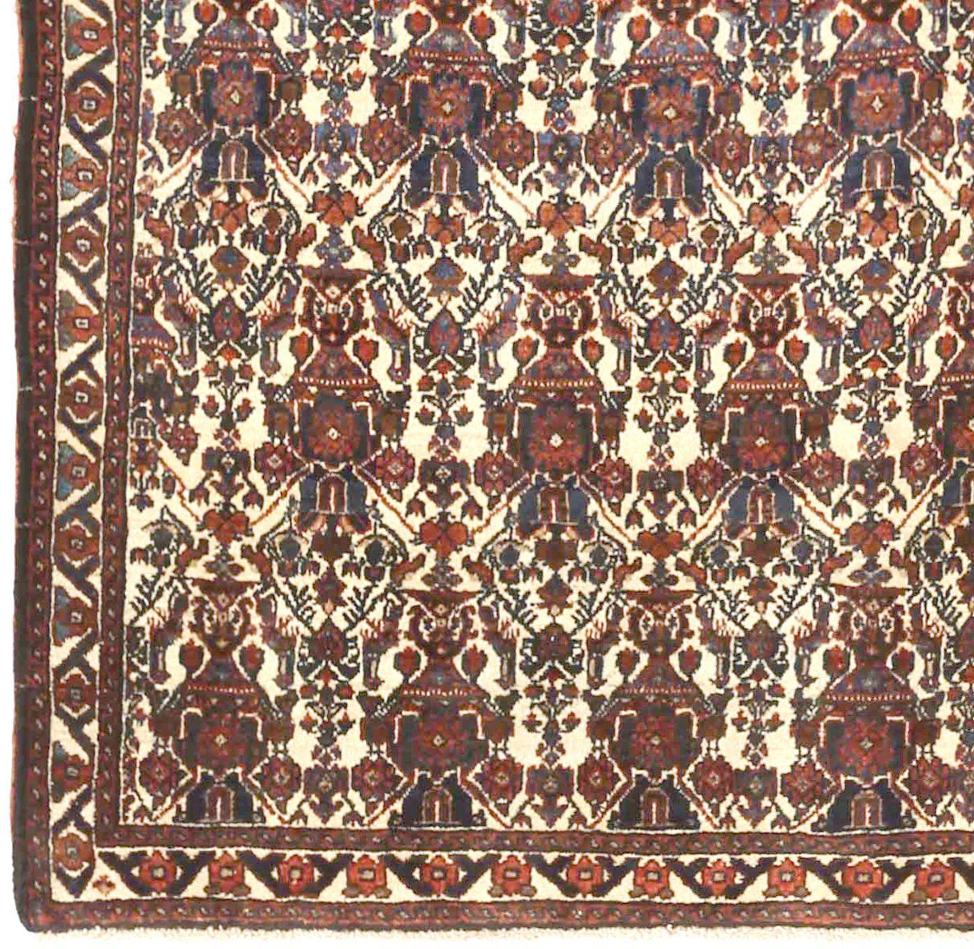 Asiatico Tappeto Persiano Shiraz Piccolo - Lana Blu Avorio Rosso 71562 in vendita