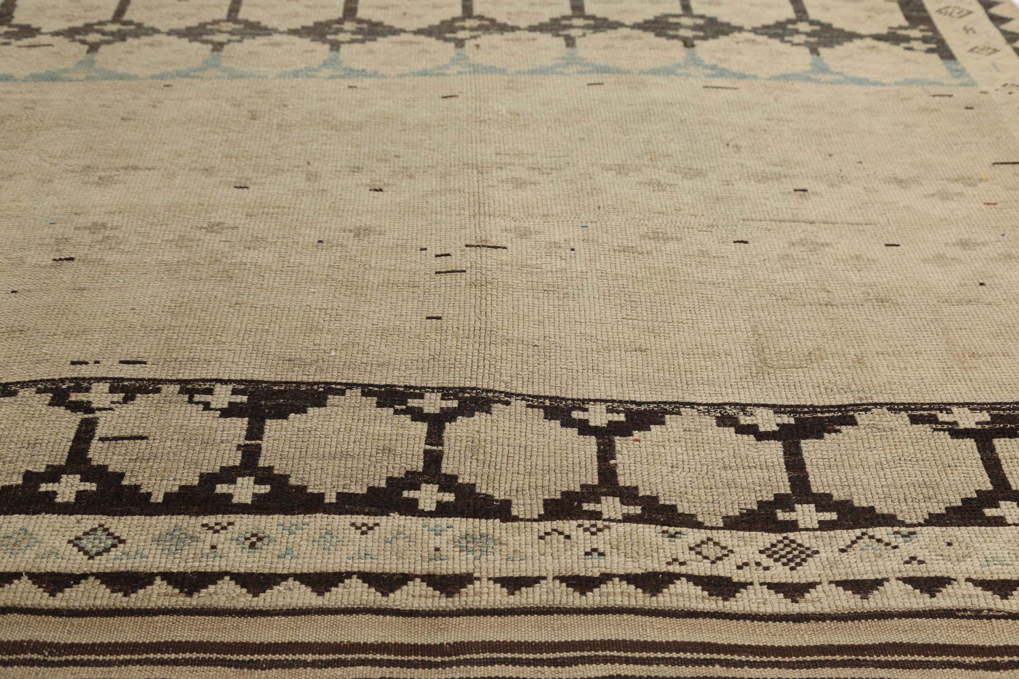 Persischer Shiraz Small Teppich - Wolle Blau Braun Elfenbein Design - 96729 (20. Jahrhundert) im Angebot