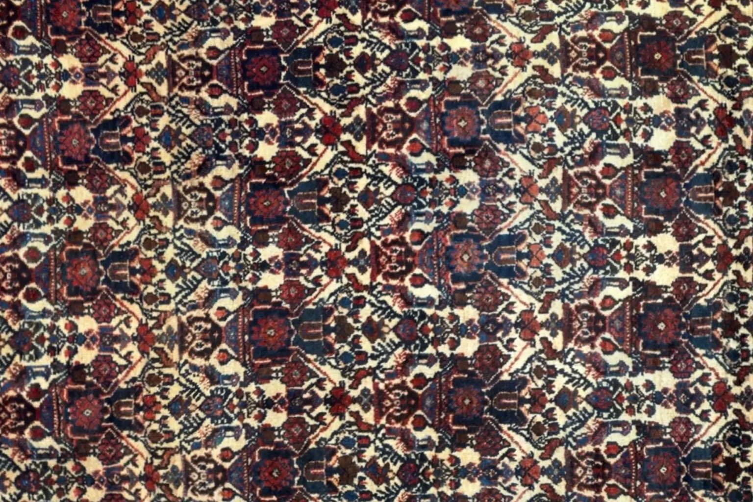 Alfombra Persa Shiraz Pequeña - Lana Azul Marfil Rojo 71562 en venta 1