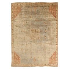 Petit tapis persan Shiraz - Motif bleu laine ivoire rouge - 75606