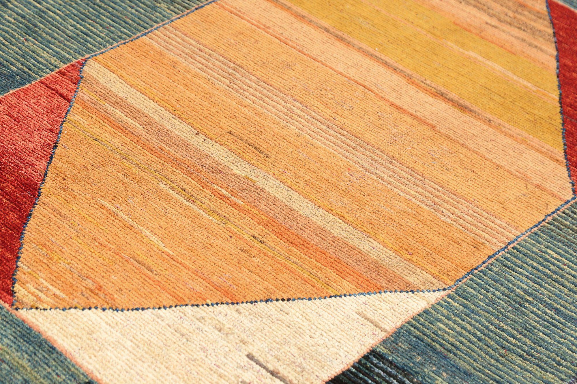 Persischer Shiraz Kleiner Teppich - Wolle Blau Elfenbein Rot Gelb Design - 96935 im Zustand „Hervorragend“ im Angebot in Dallas, TX