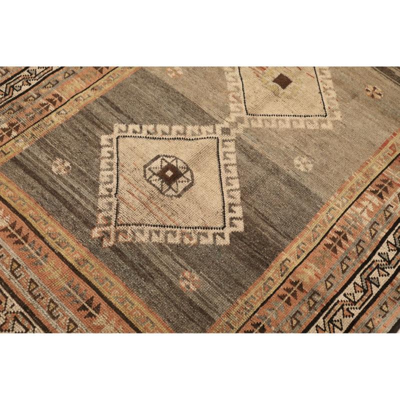 Iracheno Tappeto Persiano Shiraz Small - Lana Marrone Avorio Rosso Taupe Design - 94578 in vendita