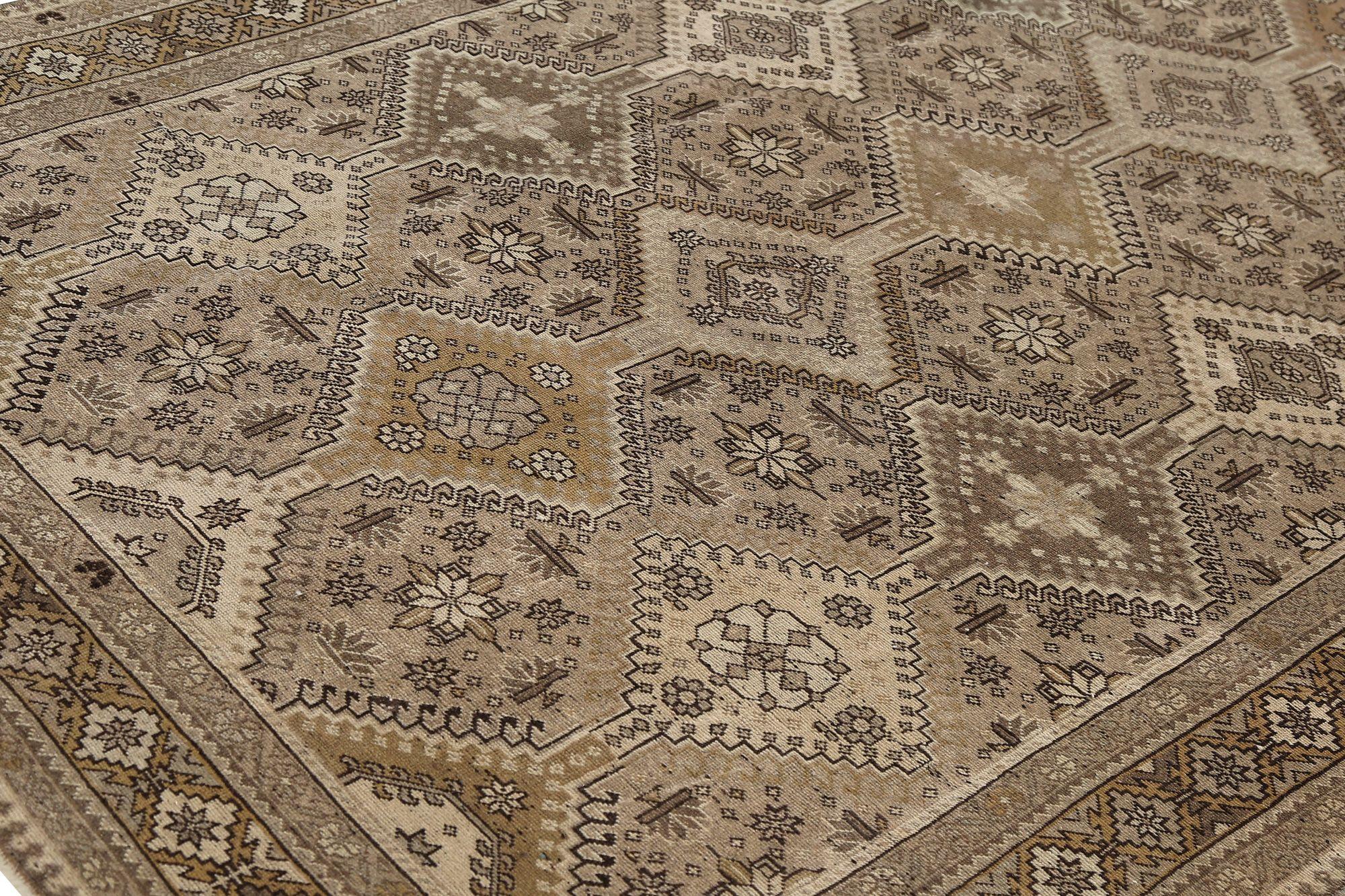 Iracheno Tappeto persiano Shiraz Small - Lana Marrone Taupe Design - 96861 in vendita