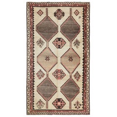 Tappeto persiano Shiraz Small Design - Lana Avorio - 97399