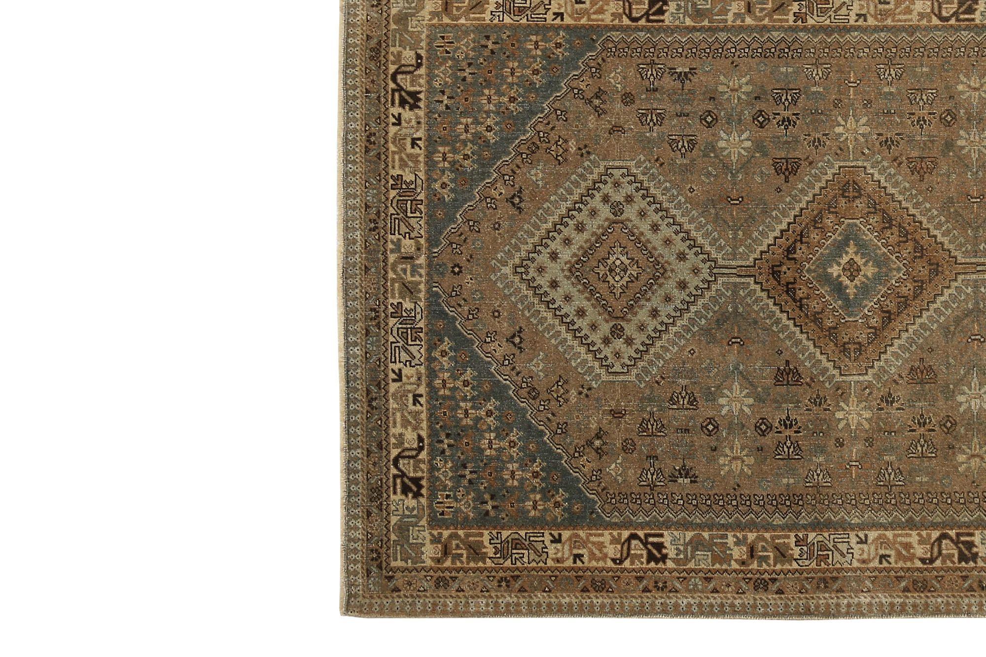 Iracheno Tappeto Persiano Shiraz Small - Lana Avorio Taupe Design - 97739 in vendita