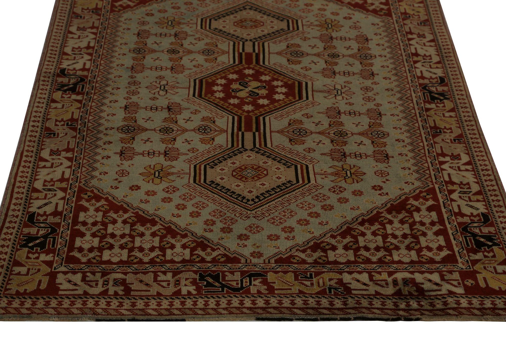 Persischer Shiraz Kleiner Teppich - Wolle Hellblau Rot Design - 96759 (Irakisch) im Angebot