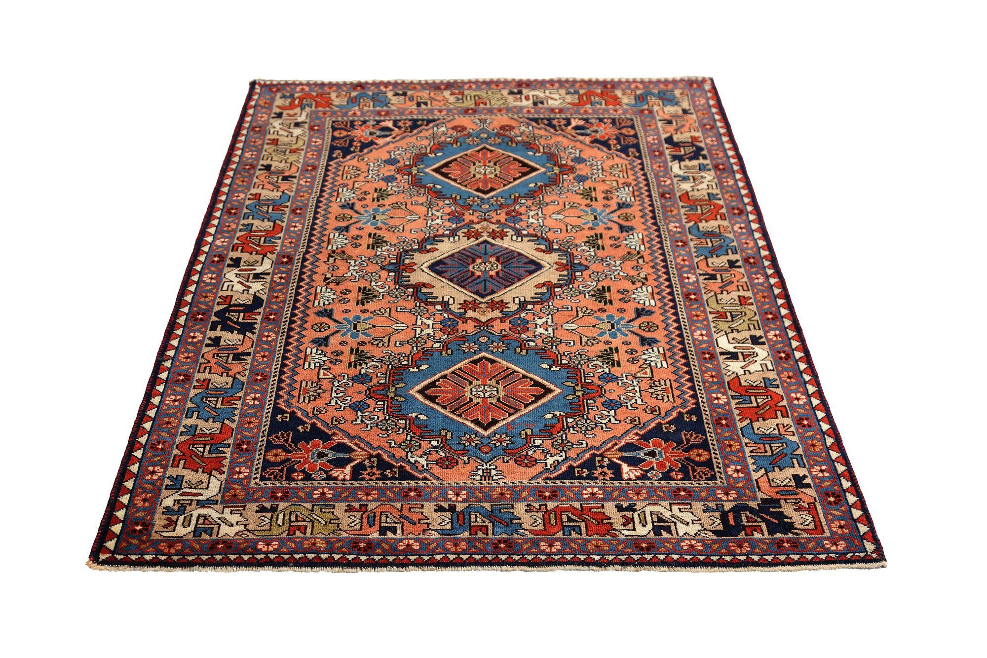 Tappeto persiano Shiraz Small - Lana Design/One - 96701 In condizioni ottime in vendita a Dallas, TX
