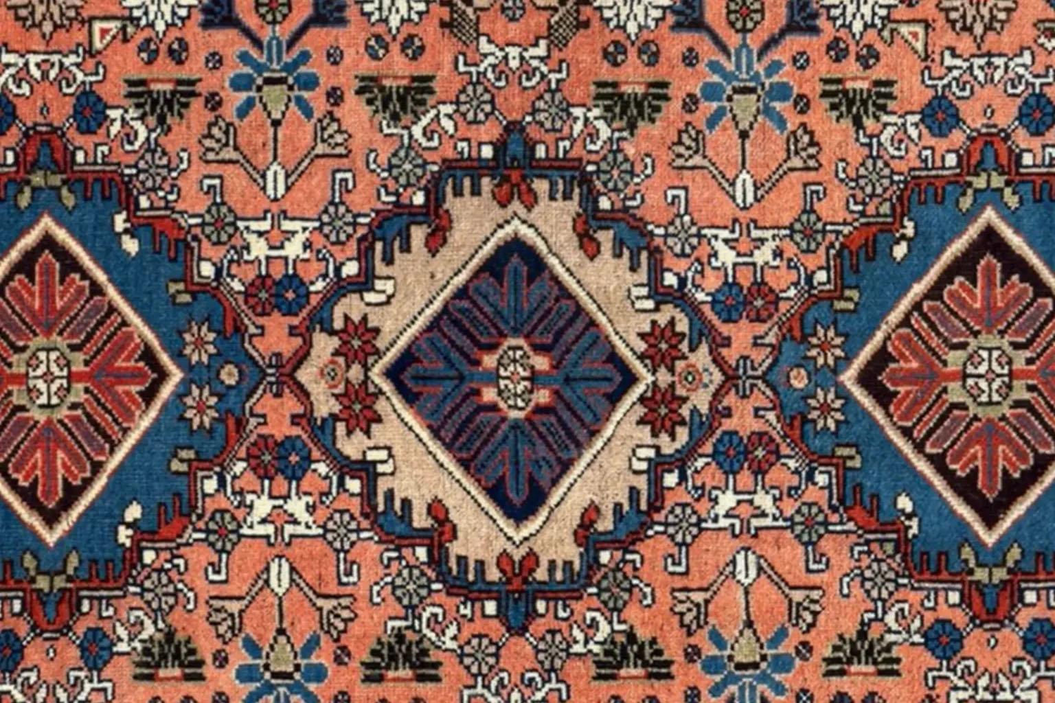 Persian Shiraz Small Rug - Wool Orange Design - 96701 For Sale 1