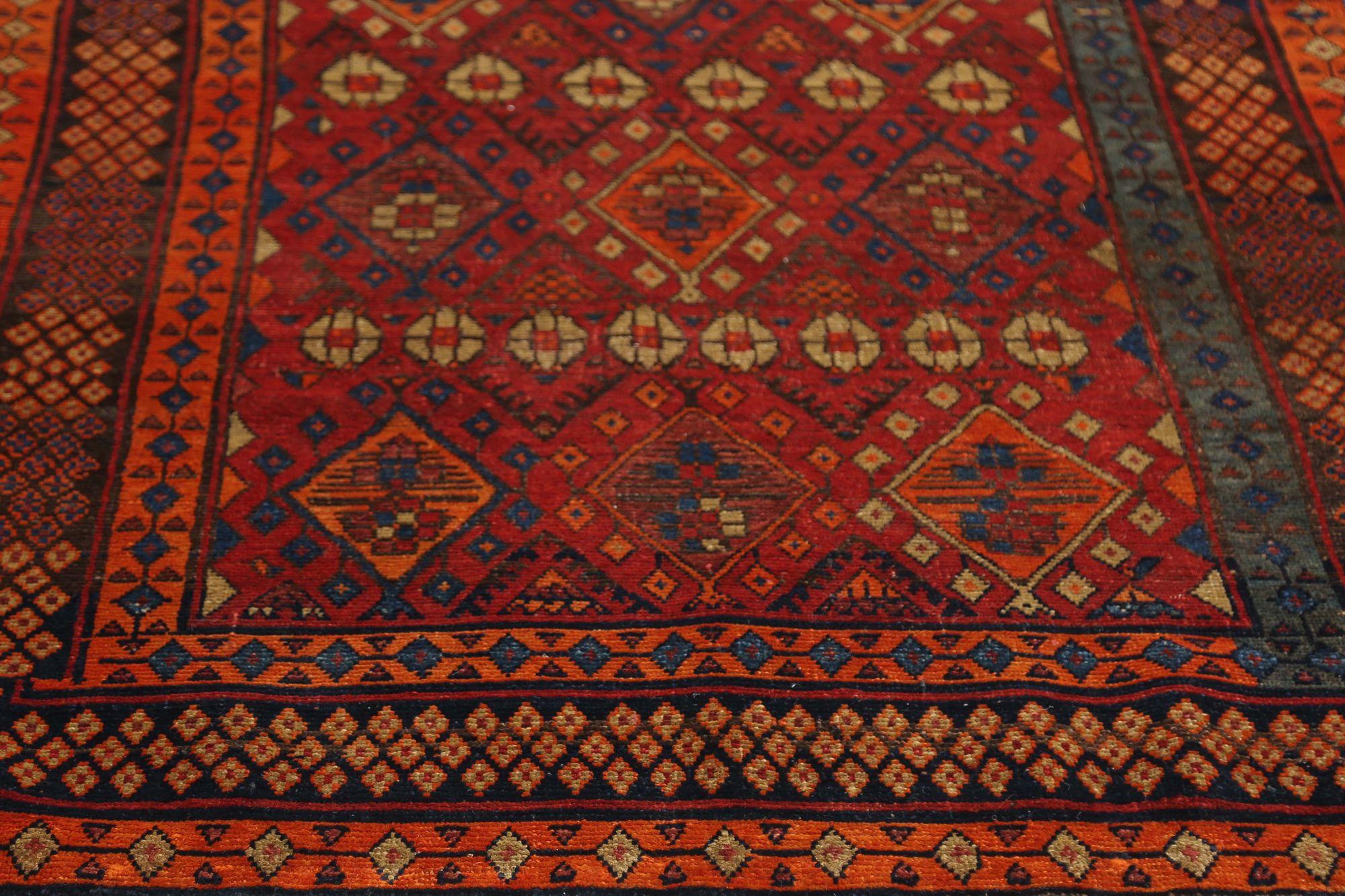 Persischer Shiraz-Teppich aus Wolle in Rot mit Muster - 97107 (20. Jahrhundert) im Angebot