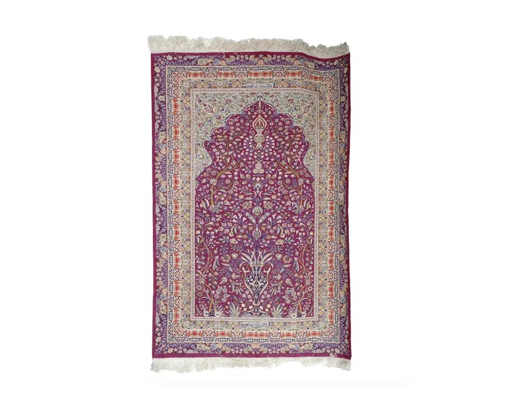 Asian Persian Silk Carpet by Artist Abolfazl Rajabian For Sale