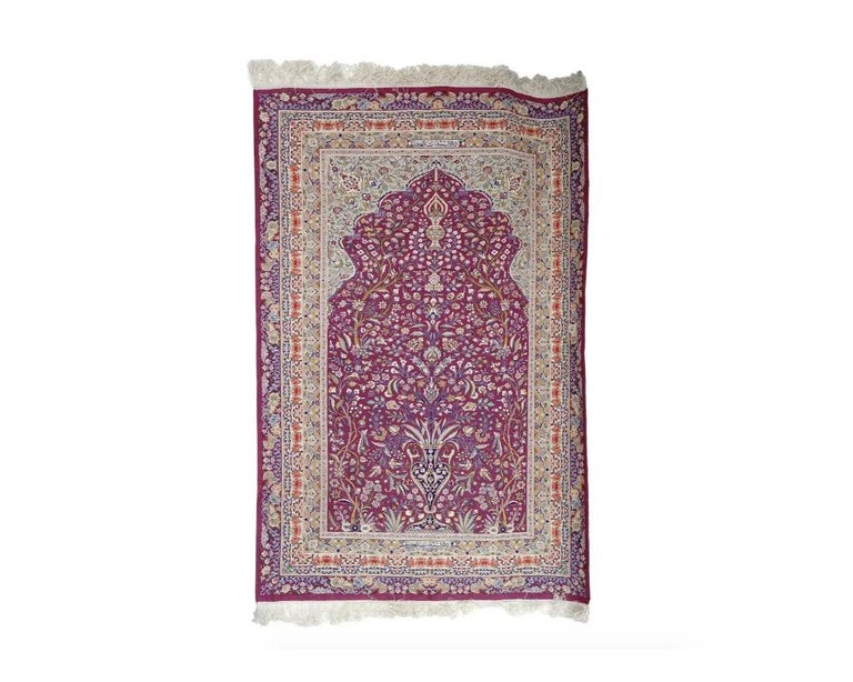 Persian Silk Carpet by Artist Abolfazl Rajabian For Sale at 1stDibs