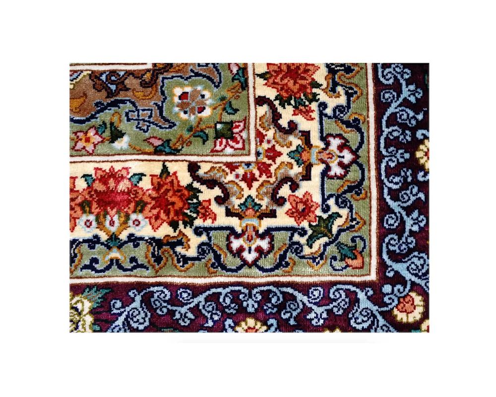 20th Century Persian Silk Carpet by Artist Abolfazl Rajabian For Sale