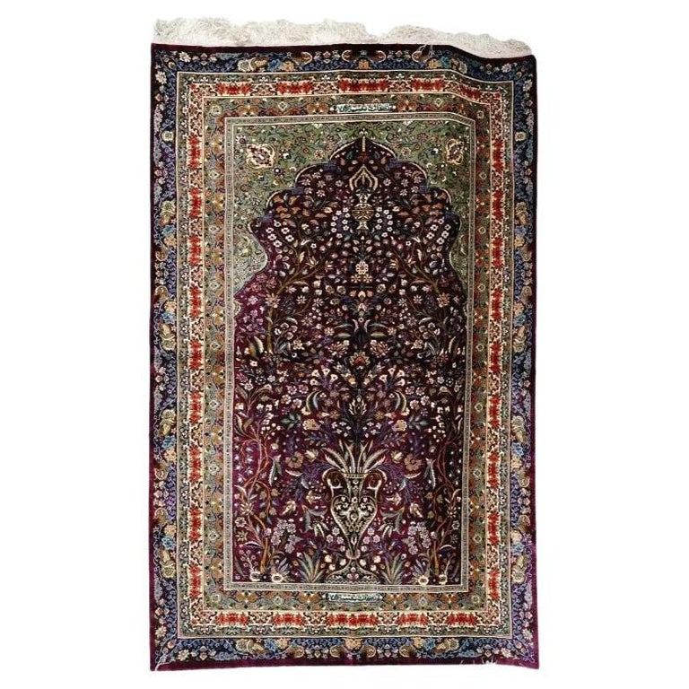 Persian Silk Carpet by Artist Abolfazl Rajabian For Sale at 1stDibs