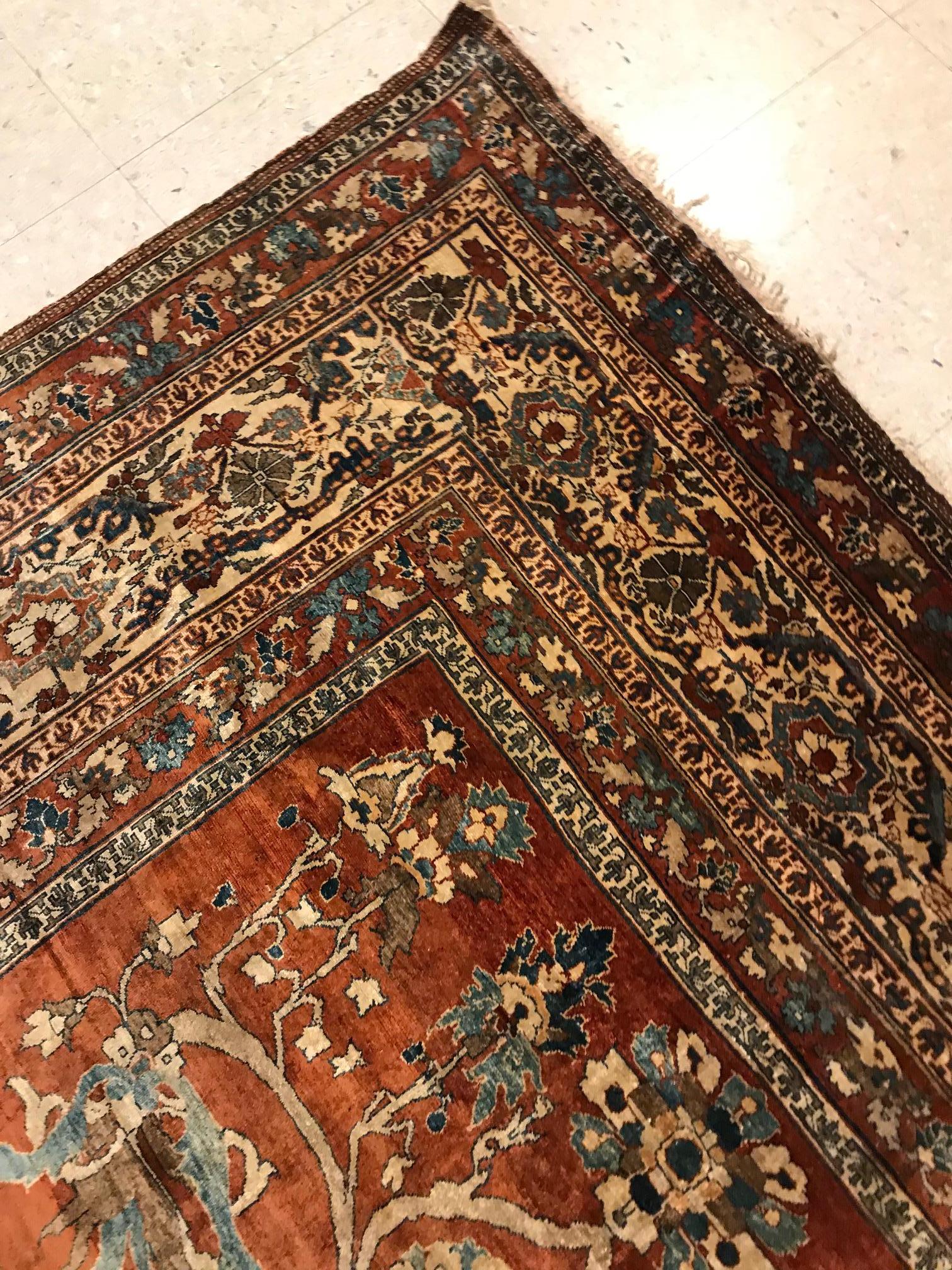 Tappeto persiano di seta Heriz, 1870 circa In condizioni ottime in vendita a Port Washington, NY
