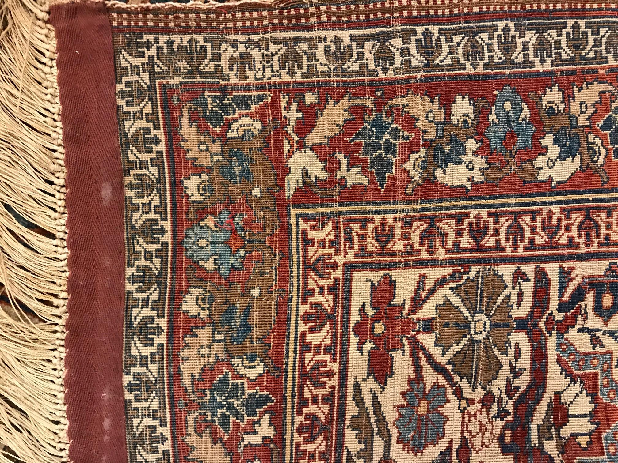 Persian Silk Heriz Carpet, circa 1870 For Sale 3