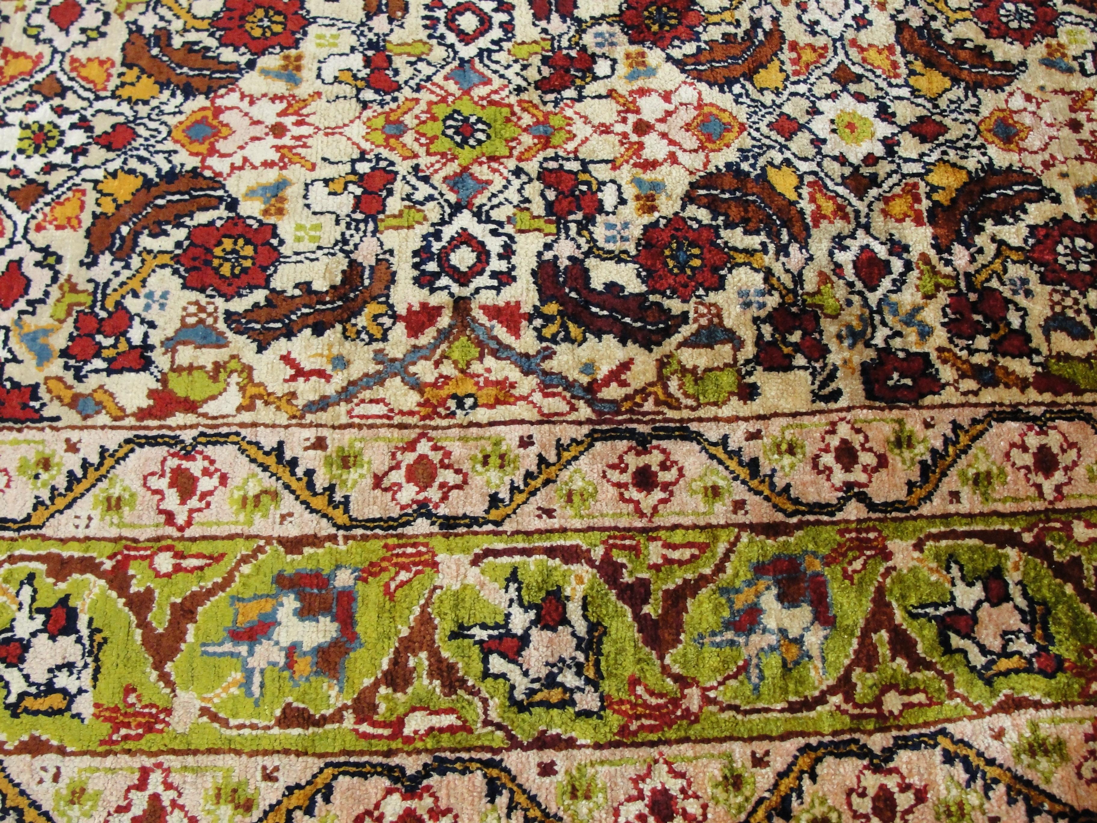 20th Century Antique Turkish Silk Rug For Sale