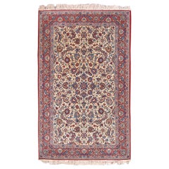 Tappeto Isfahan in seta persiana, metà del XX secolo