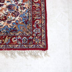 Persian Silk Kashan Throw Rug 20thC