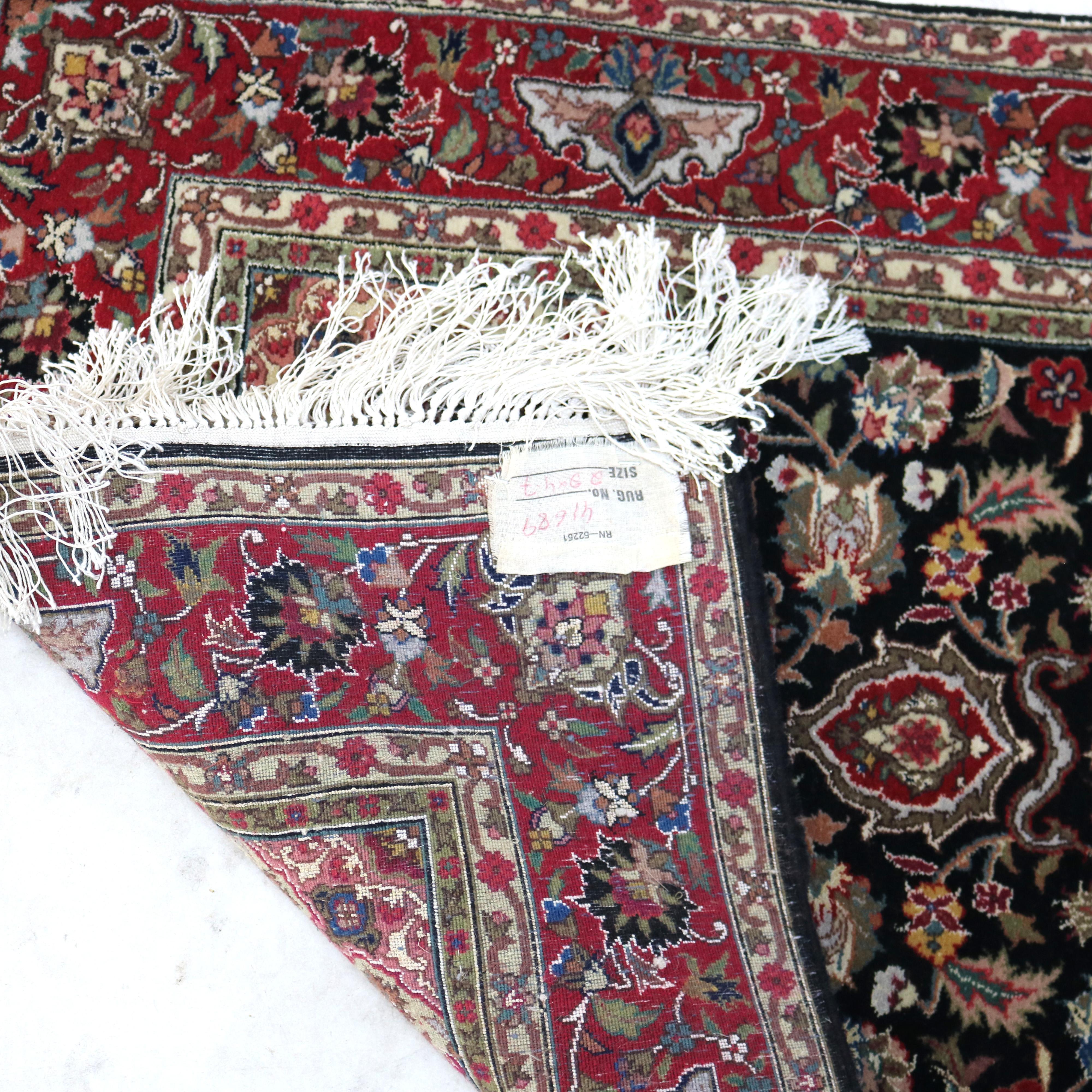 Tappeto da lancio persiano in seta Kashan del XX secolo in vendita 1