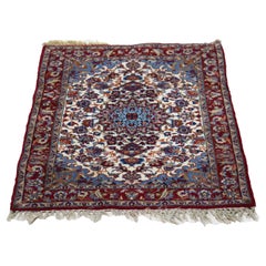 Persian Silk Kashan Throw Rug 20thC