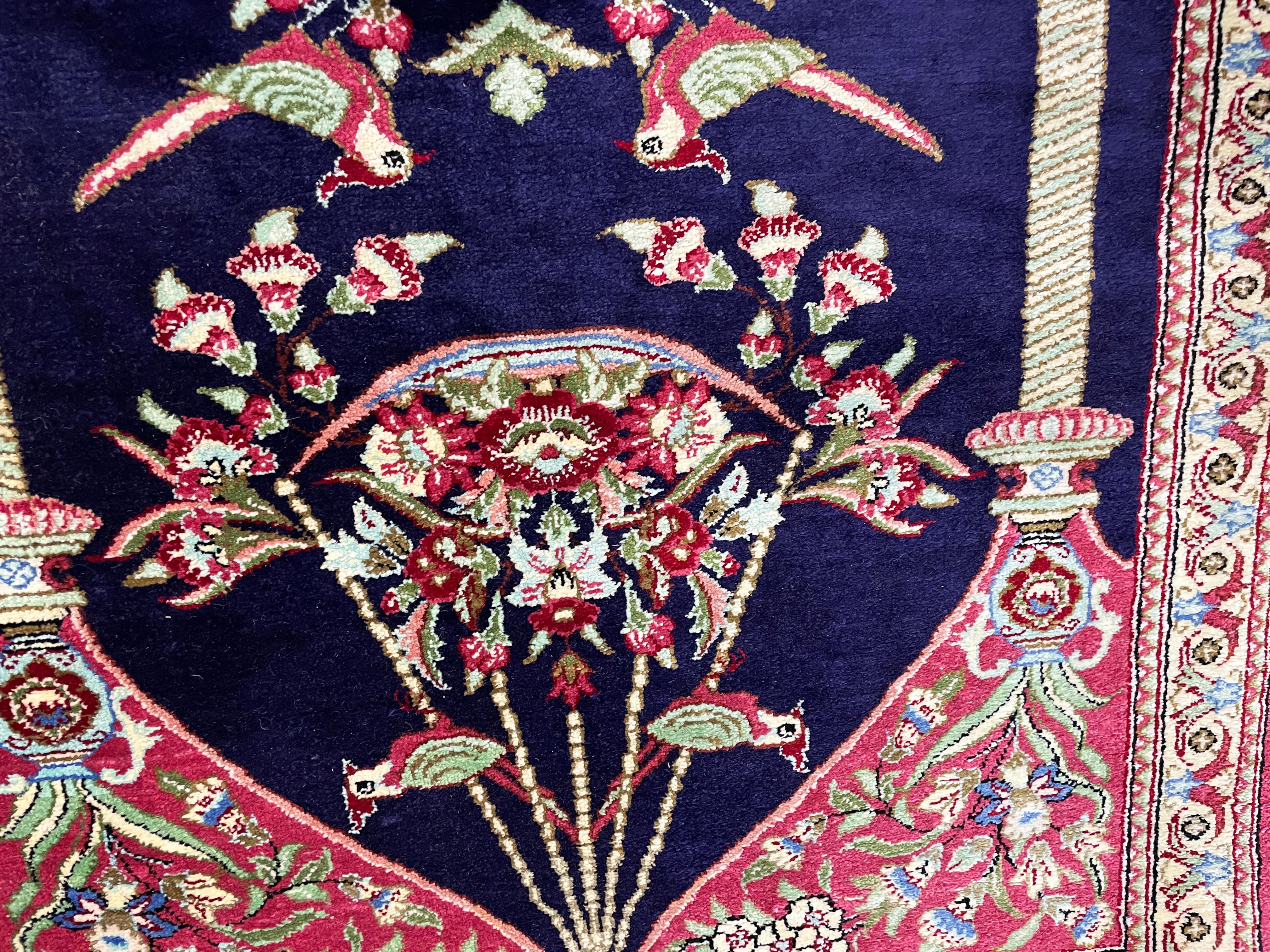 Persisch  Seiden-Qum,  fein, Lebensbaum (Tabriz) im Angebot