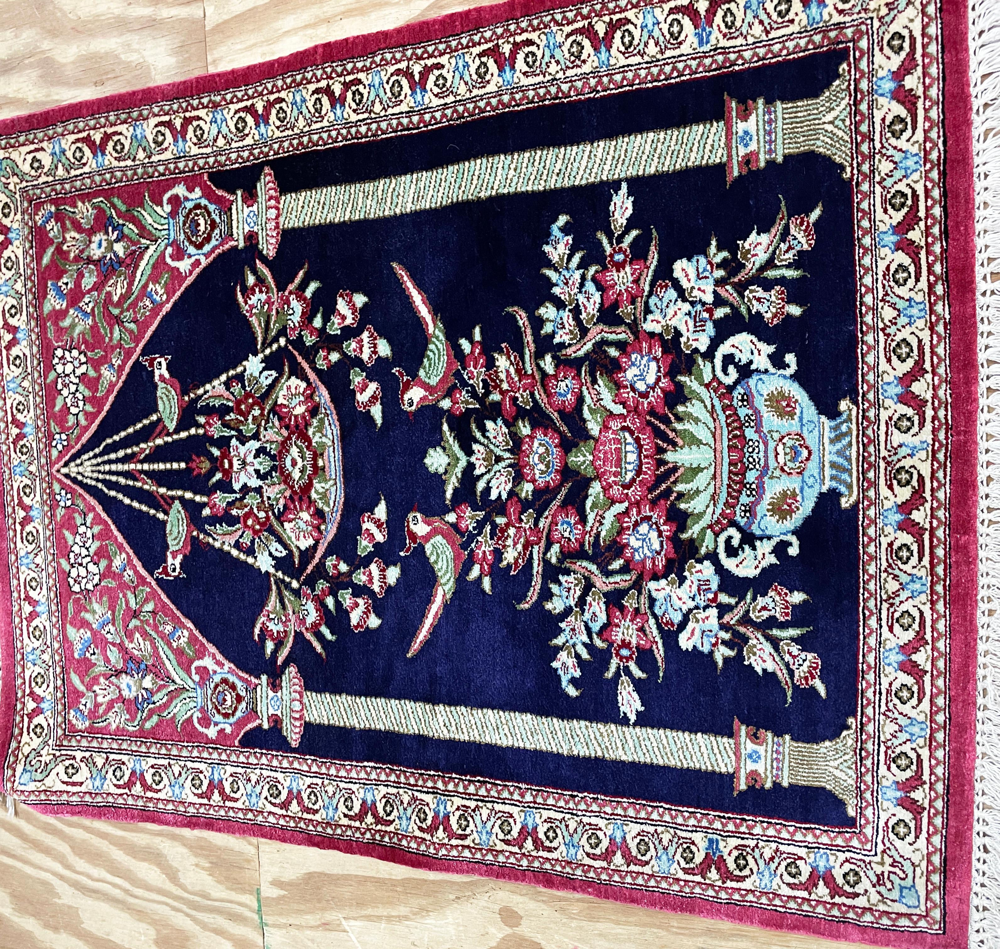 Persisch  Seiden-Qum,  fein, Lebensbaum im Zustand „Hervorragend“ im Angebot in Evanston, IL