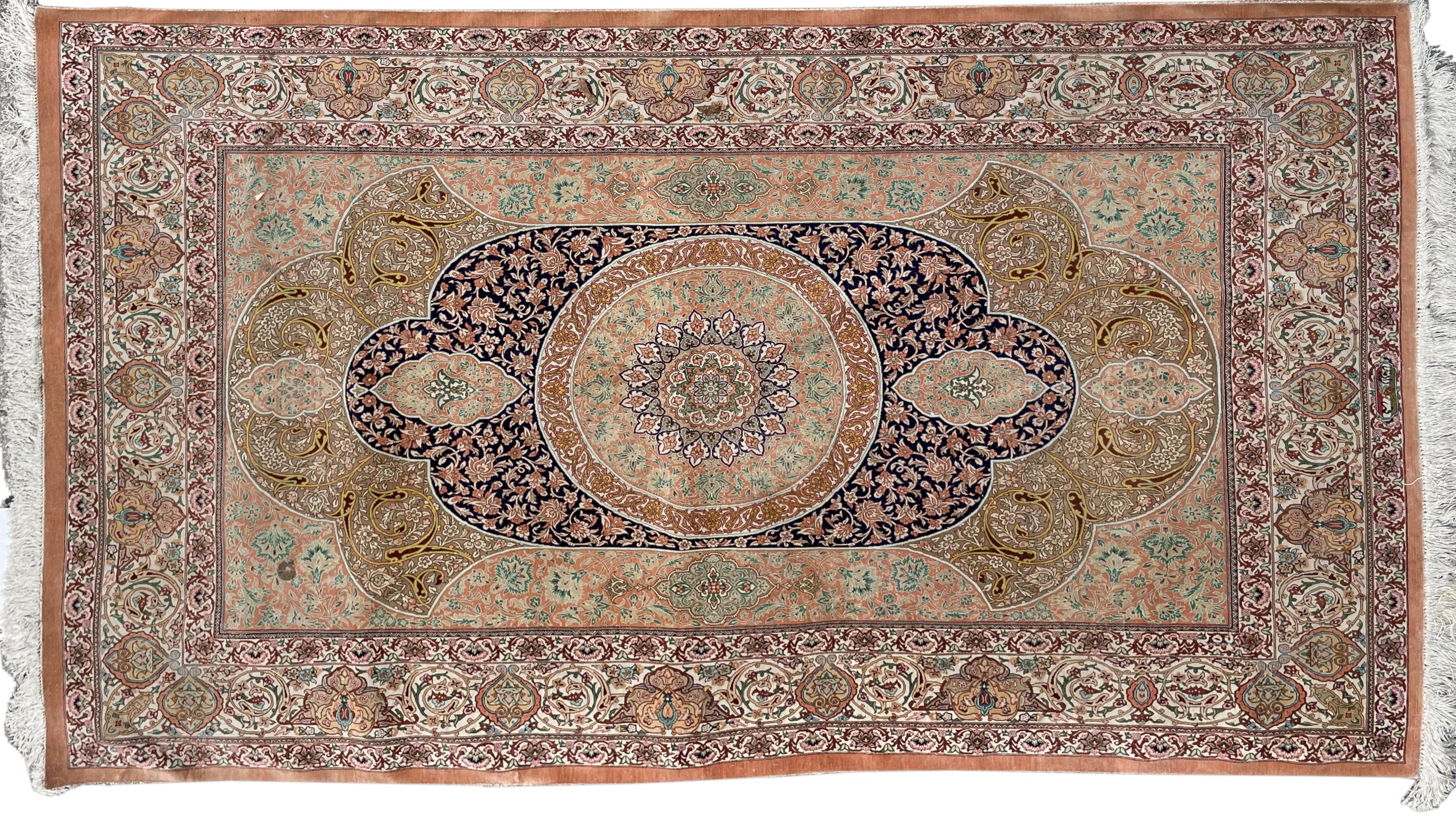 Persian Silk Qum Rug For Sale 2