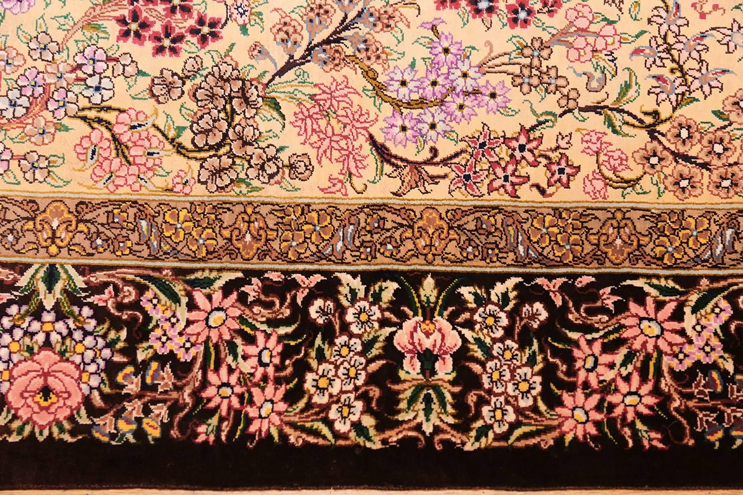 Other Persian Silk Small Scatter Size Qum Rug. Size: 2 ft 8 in x 3 ft 10 in For Sale