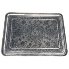 Antique Persian Silver Tray