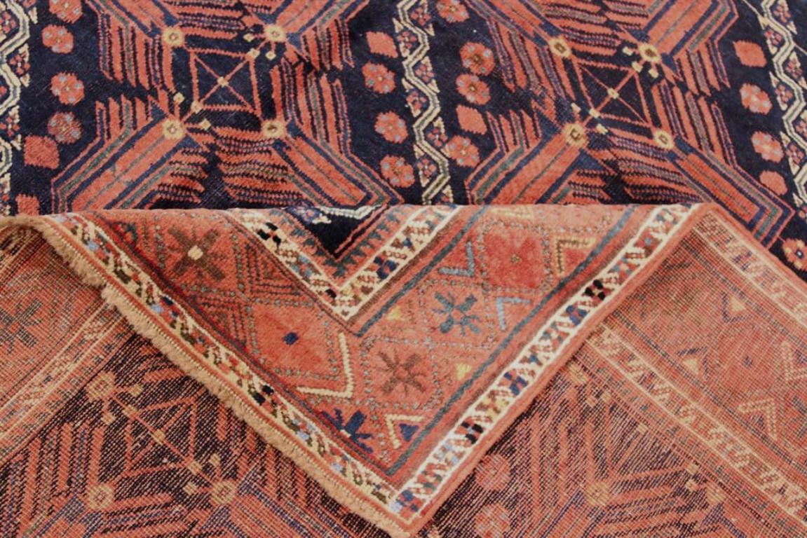 Persischer Sirjan Kleiner Teppich - Wolle Elfenbein Marineblau Blau Rot Design - 75720 (Asiatisch) im Angebot