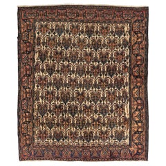 Persischer Sirjan Kleiner Teppich - Wolle Elfenbein Marineblau Blau Rot Design - 75060