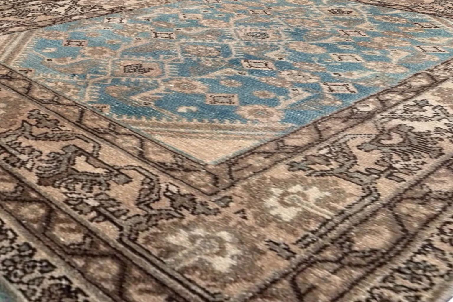 Persian Small Rug - Mahal Design - Blue Ivory Brown For Sale 1