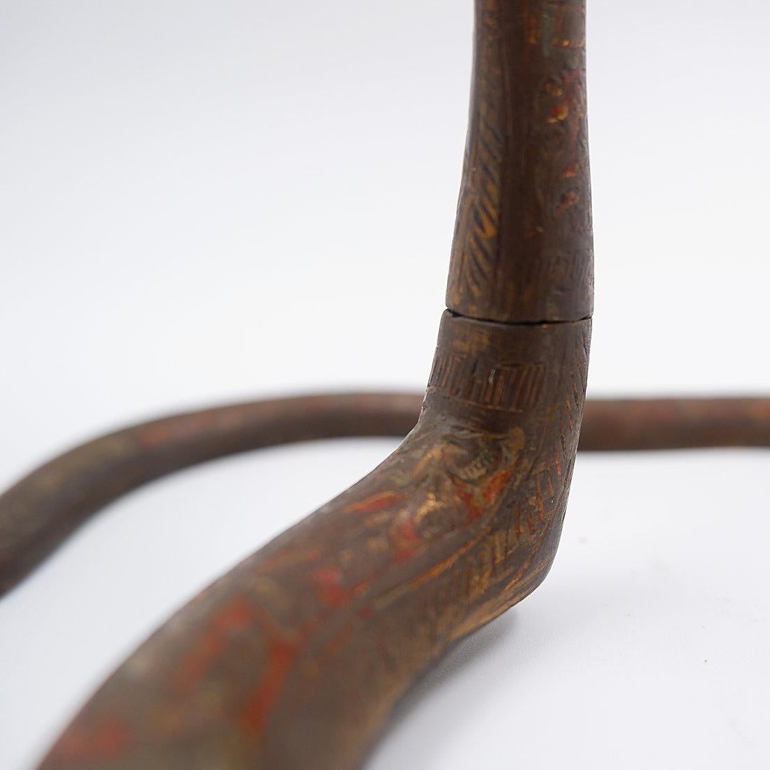 Persian Style Brass Cobra Snake Candlestick - 20th For Sale 6