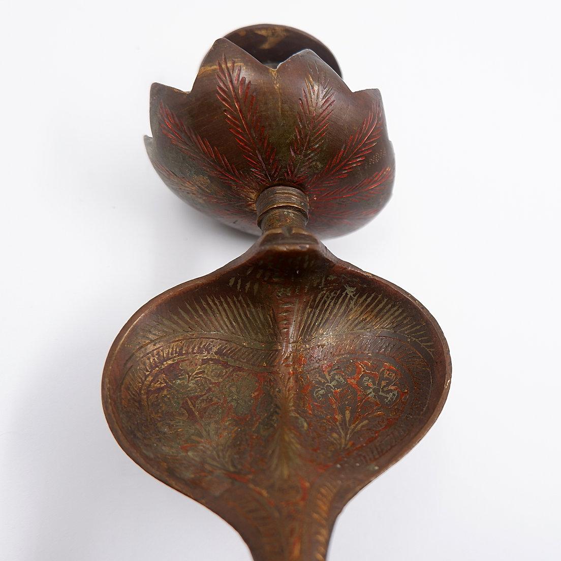 Persian Style Brass Cobra Snake Candlestick - 20th For Sale 1