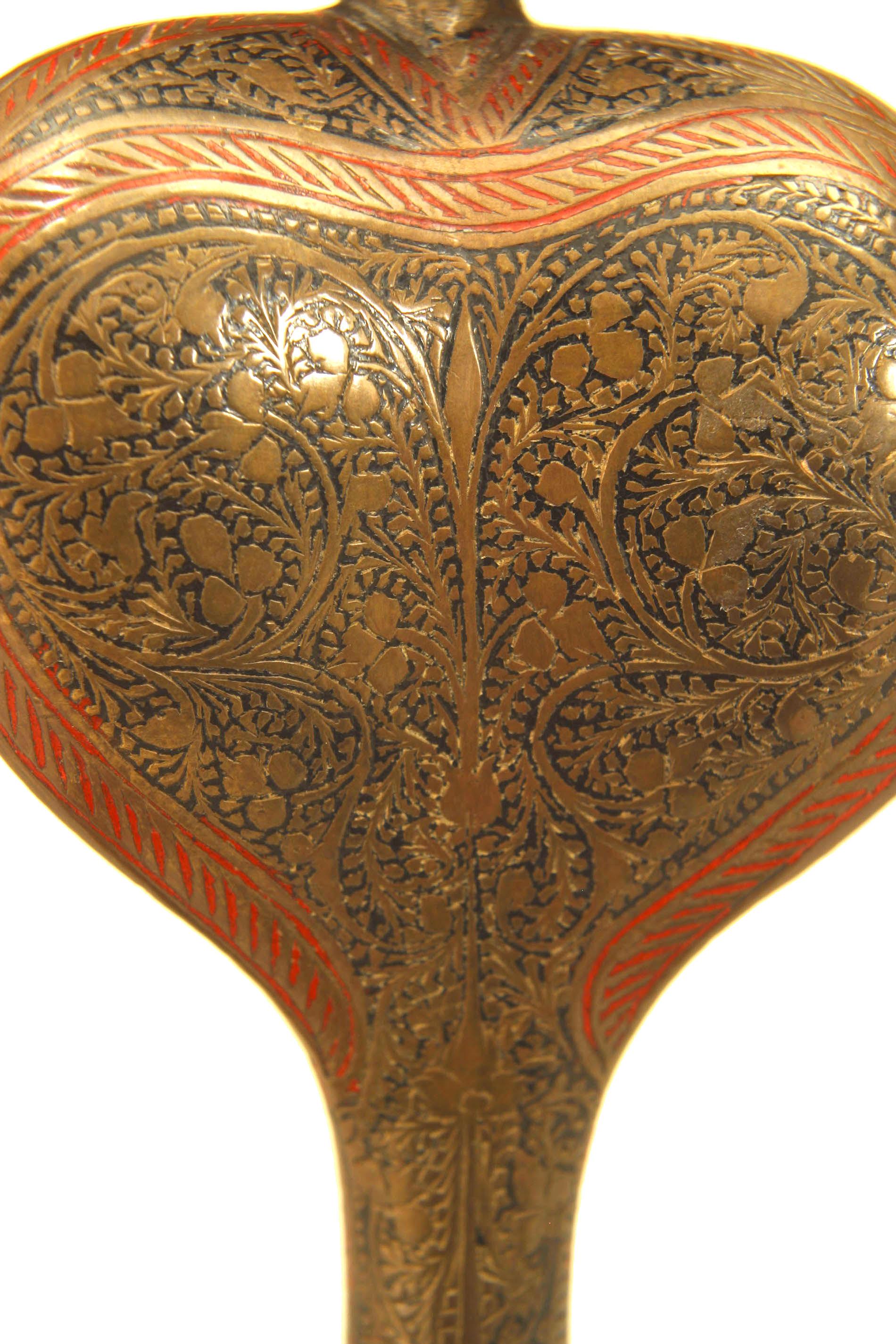 Persian Style Brass Cobra Snake Candlestick For Sale 1
