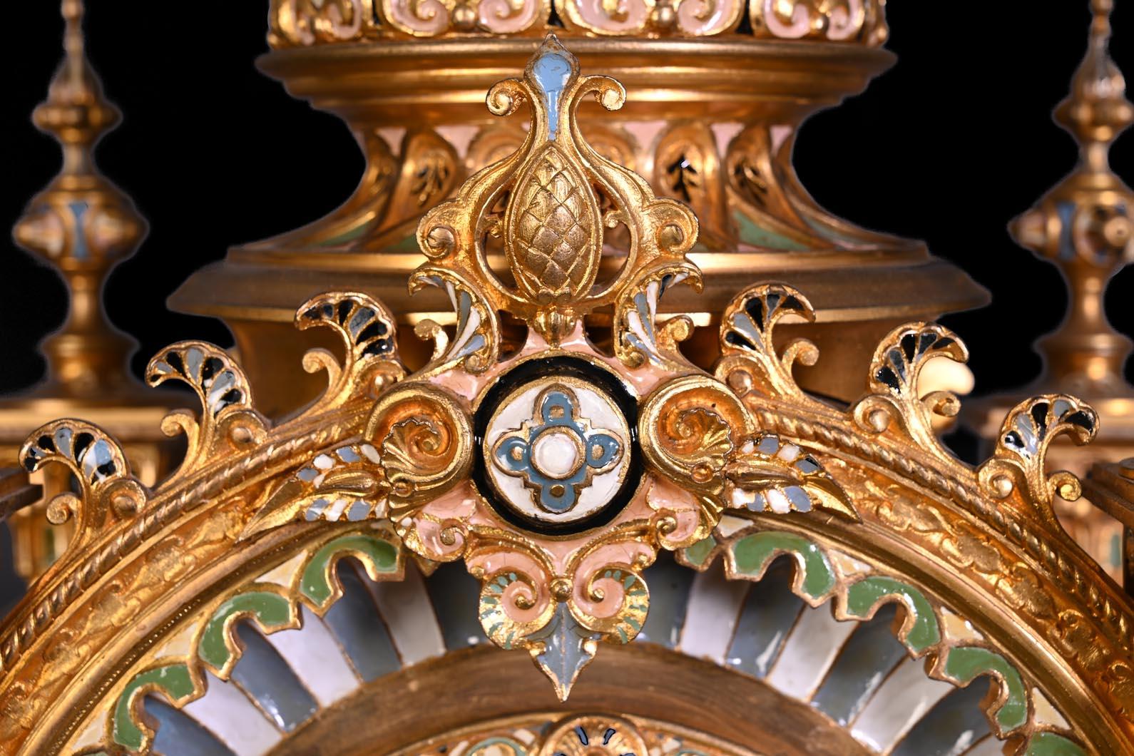 19th Century Persian-style double-sided clock and garnitures, Charles Stanislas MATIFAT For Sale