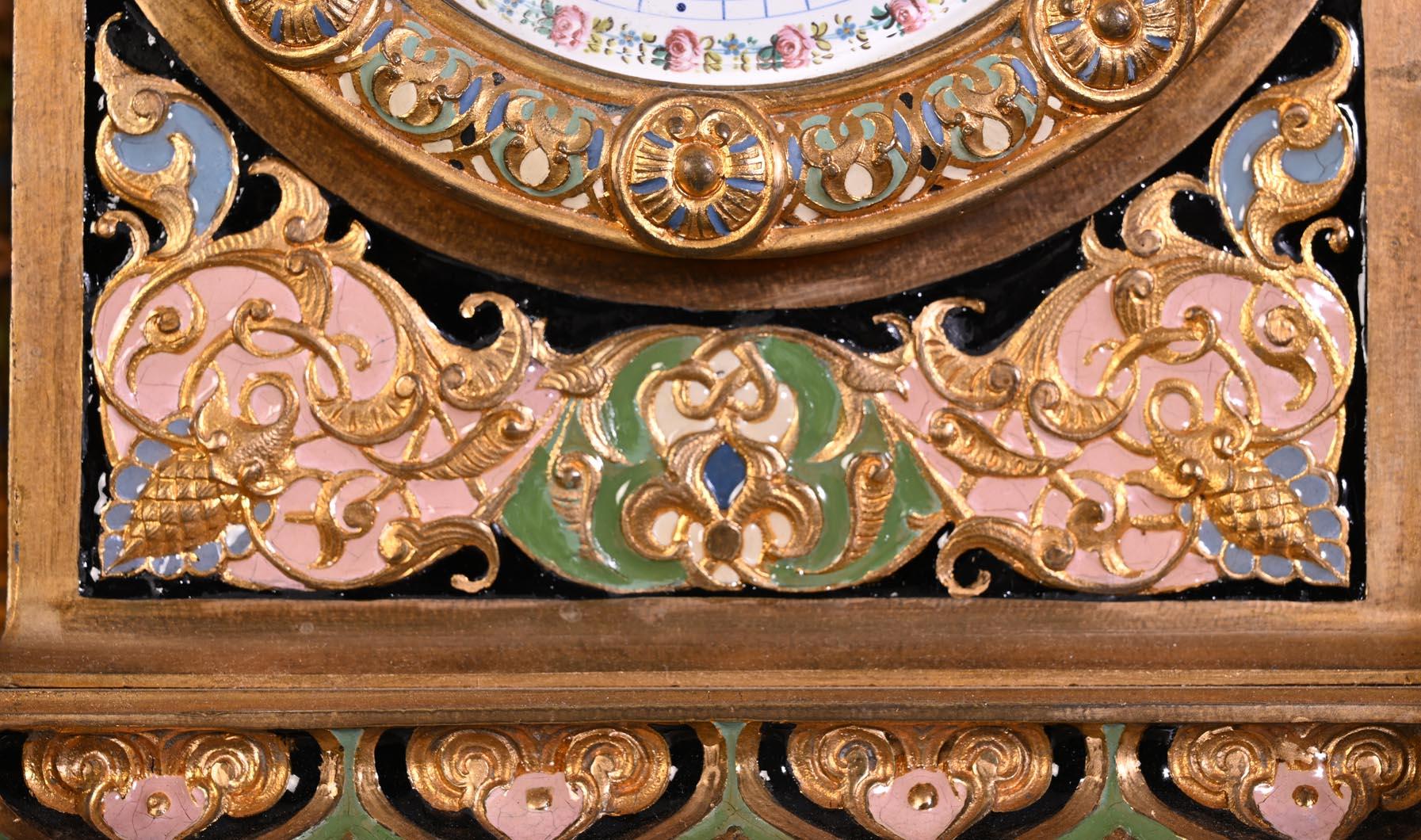 Persian-style double-sided clock and garnitures, Charles Stanislas MATIFAT For Sale 1