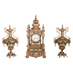Antique Persian-style double-sided clock and garnitures, Charles Stanislas MATIFAT