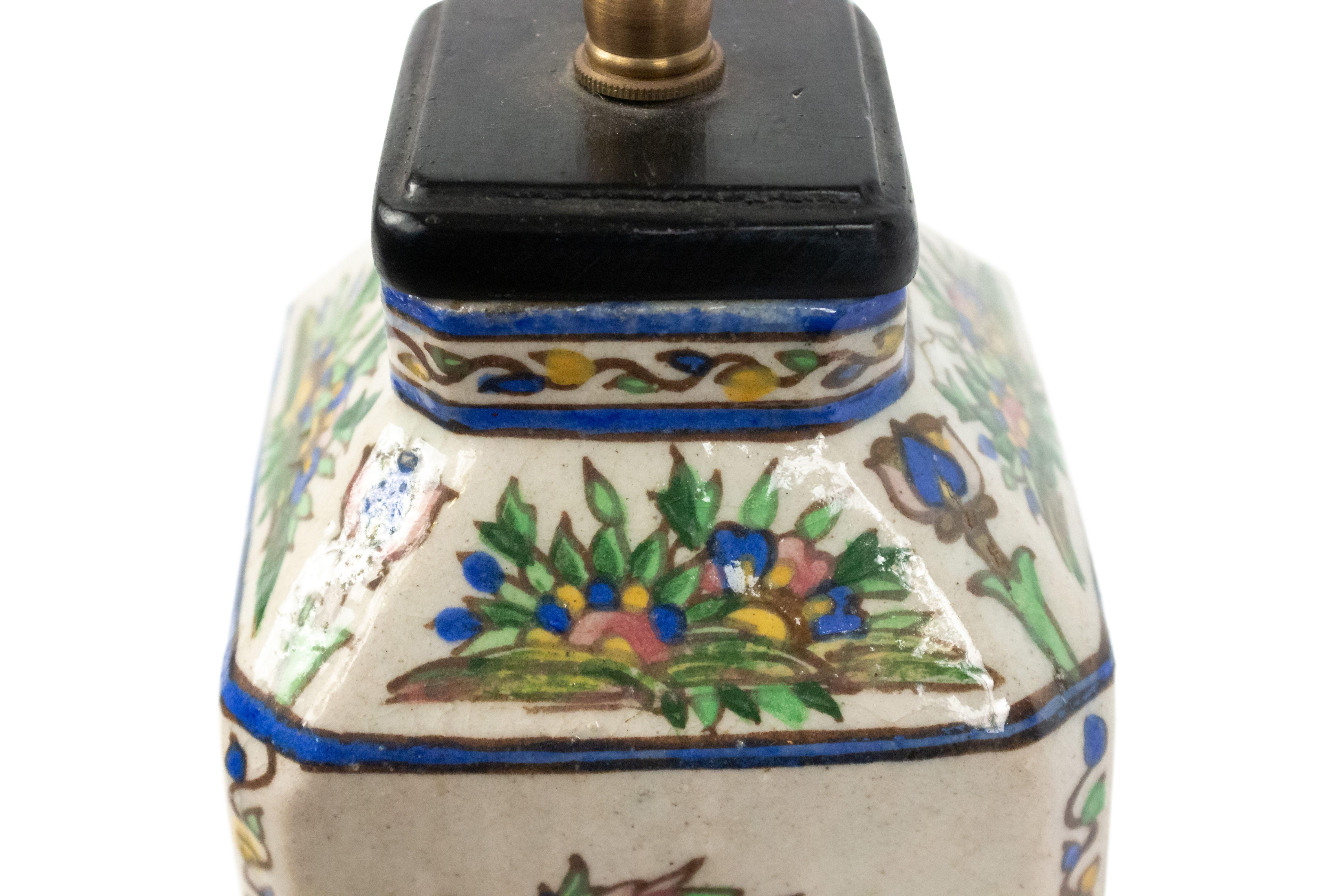Persian Style Earthenware Vase Table Lamps In Good Condition For Sale In New York, NY