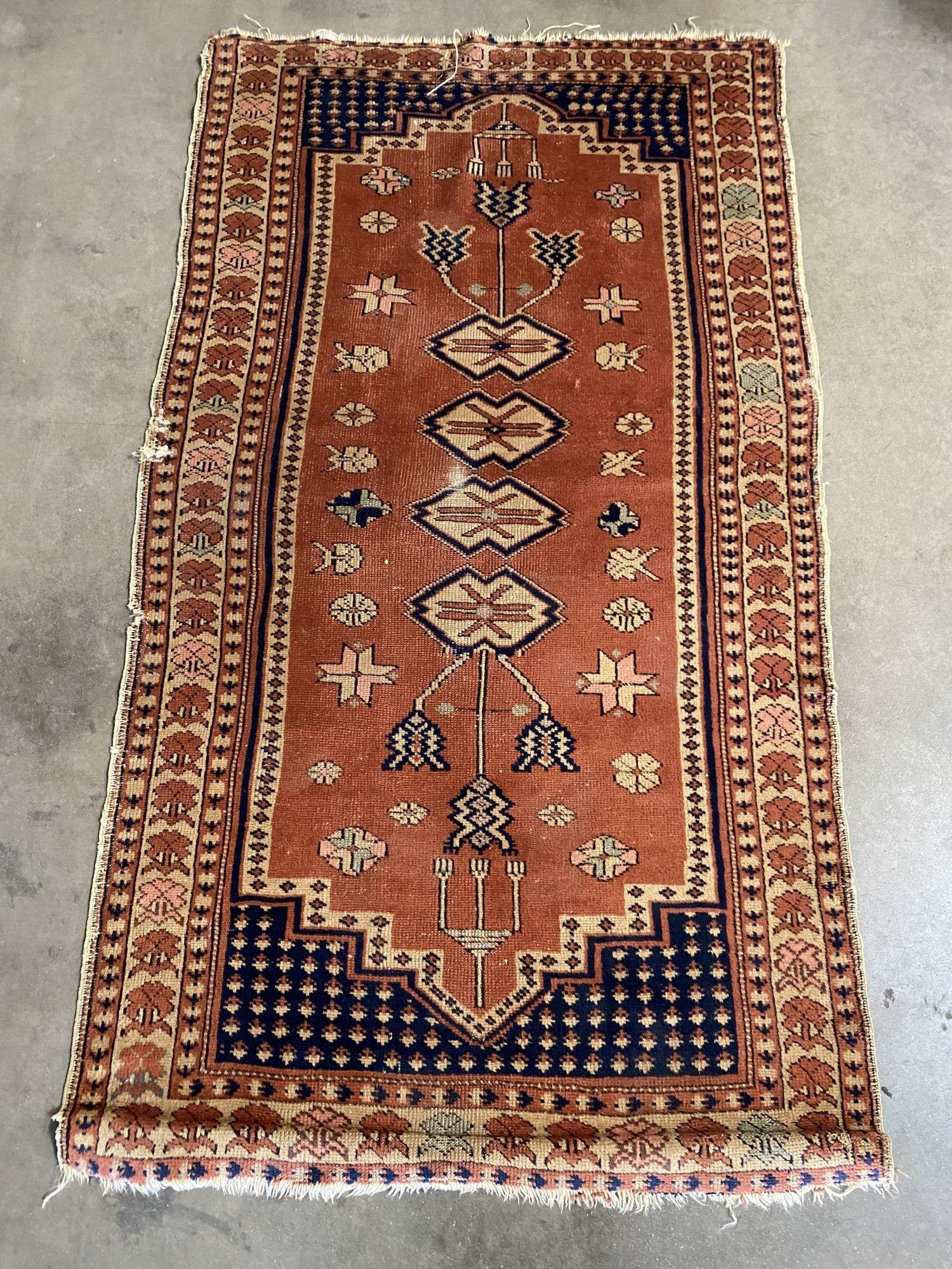 Persian style Runner hand-woven silk rug runner, circa the 1930s.

  