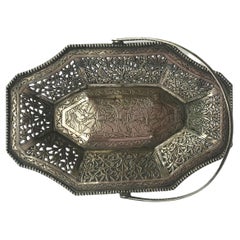 Persian Style Silver Dish Interior Design Antiques Middle Eastern Islamic Indian