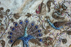 Persian Style Velvet and Silk Embroidered Panel, circa 1900