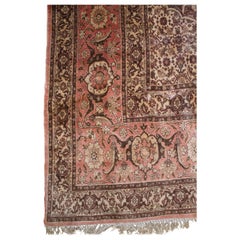 Tapis en laine de style persan roses et bruns doux