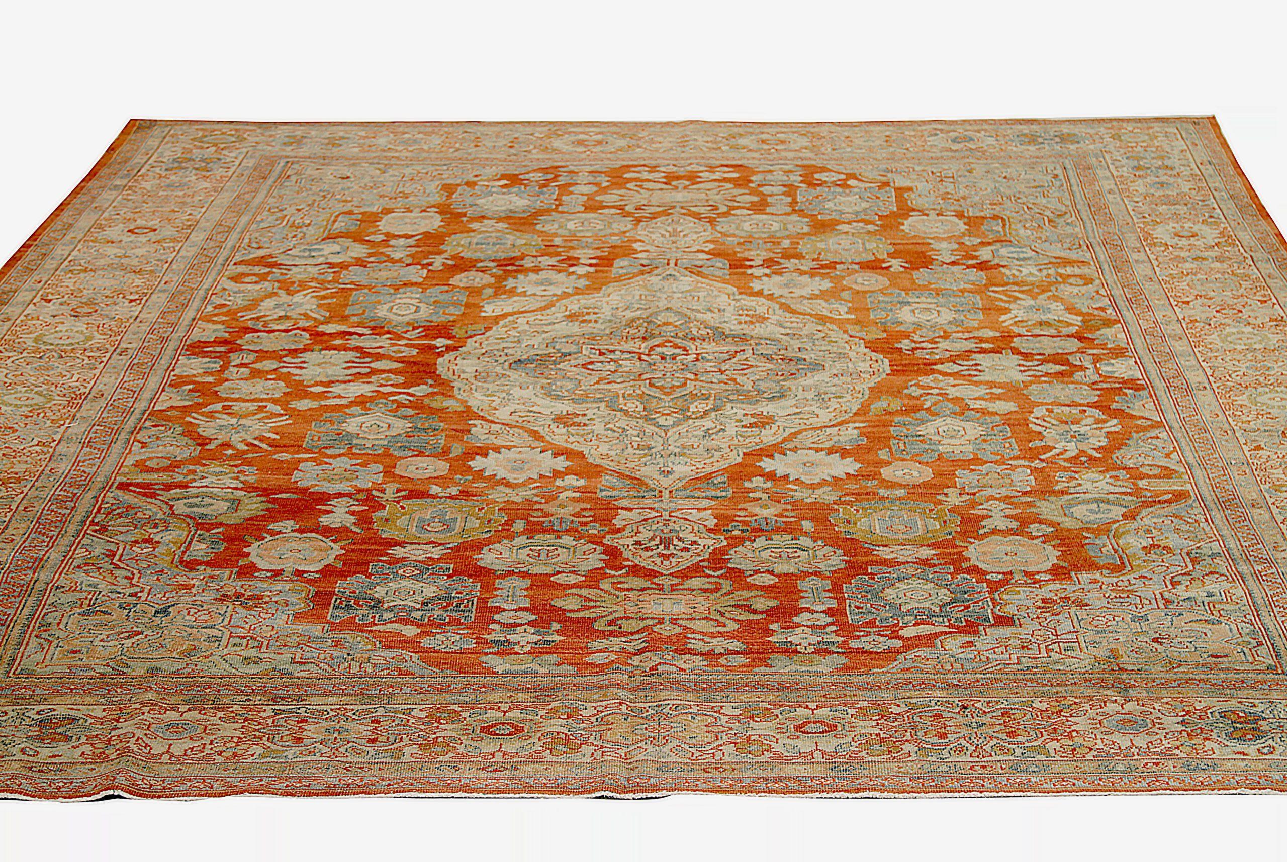 Descubre la elegancia de las alfombras persas Sultanabad Rugs de Circa 1880. Diseñado con Lana y AzulMarfilNaranjaRojo, este diseño exclusivo es perfecto para realzar tu espacio.