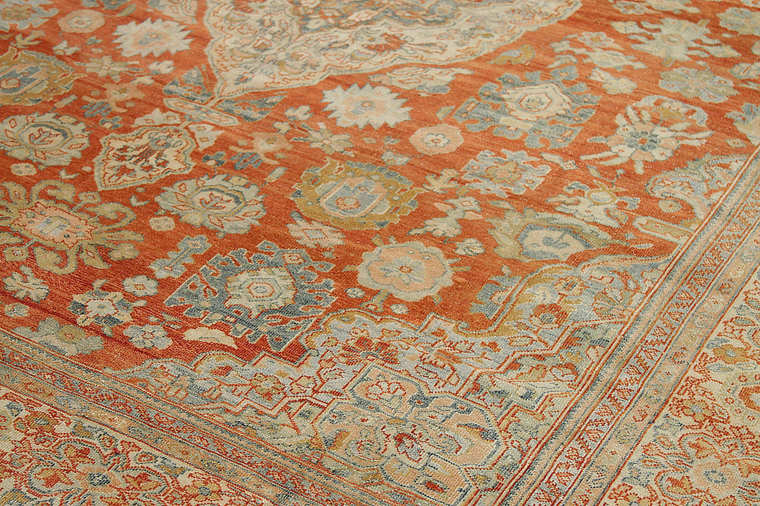 Alfombras Persas Sultanabad Rugs - Lana Azul Marfil Naranja Rojo - 92542 Asiático en venta