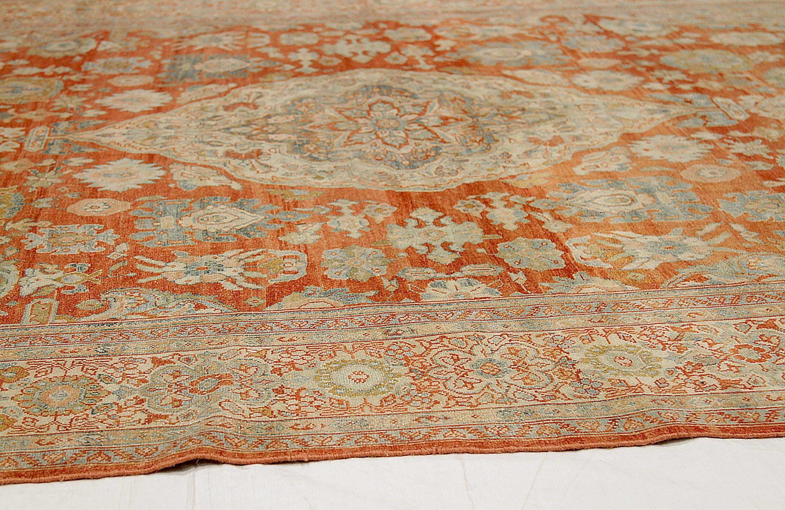 Alfombras Persas Sultanabad Rugs - Lana Azul Marfil Naranja Rojo - 92542 en Excelente estado para la venta en Dallas, TX